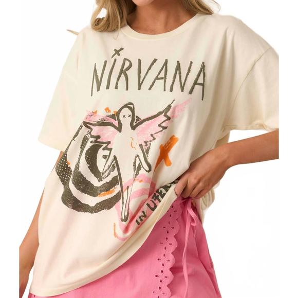 NEW DAYDREAMER nirvana in utero collage merch tee in stone vintage - Picture 2 of 5